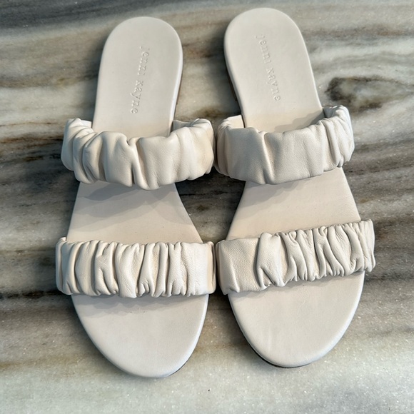 Jenni Kayne Shoes - JENNI KAYNE RUCHED LEATHER SANDALS